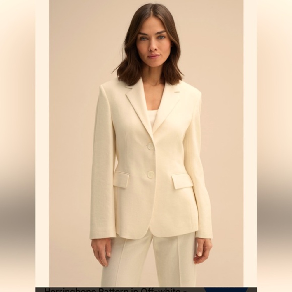 Marks & Spencer Cream silk and linen blend Jacket Lagenlook boss babe